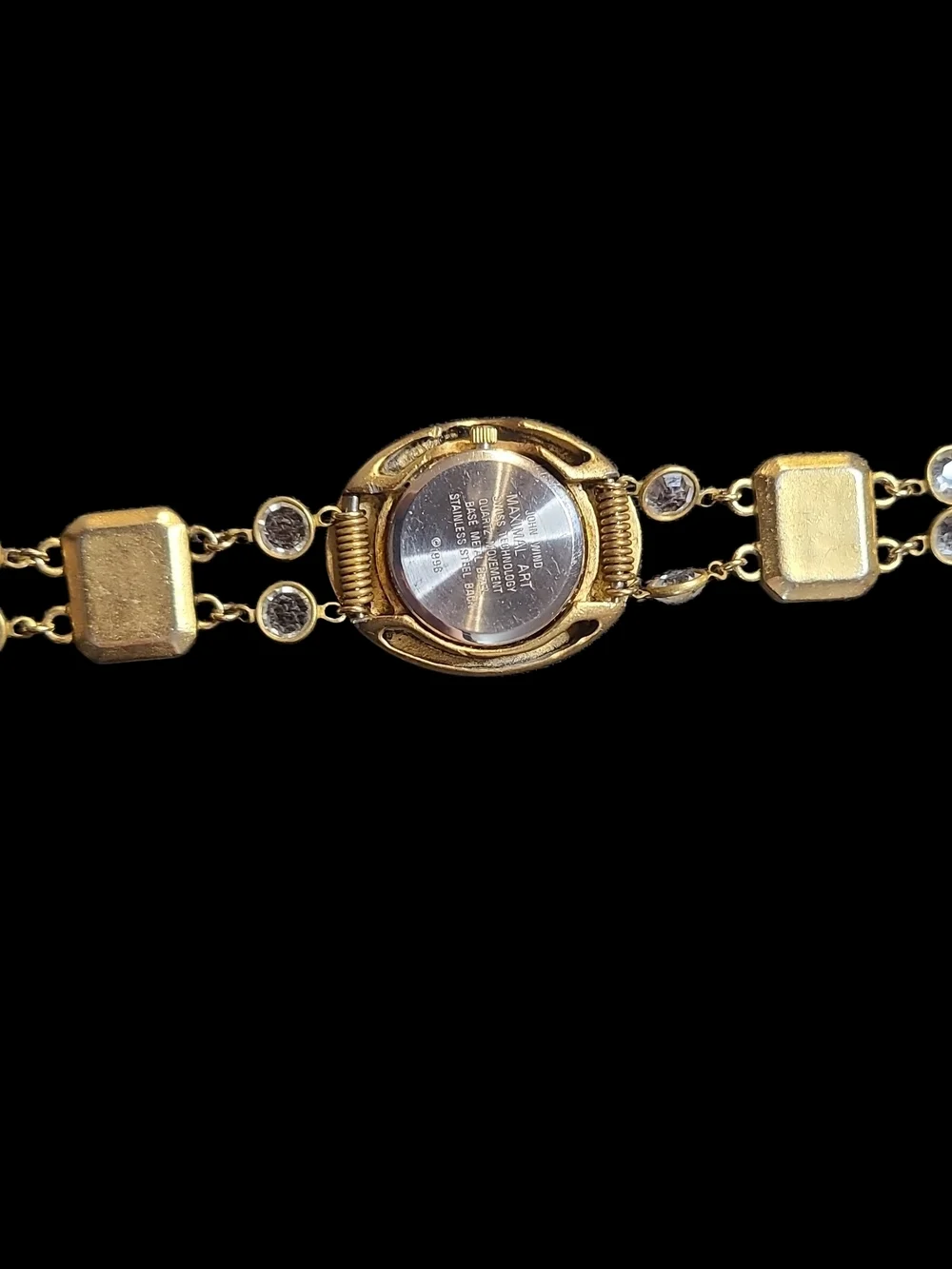 Maximal Art By John Wind Yellow Floral Oval Bracelet Clock 1996 With New Battery